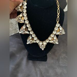 J.Crew Crystal Rhinestones Statement Necklace big flower accessory neck piece